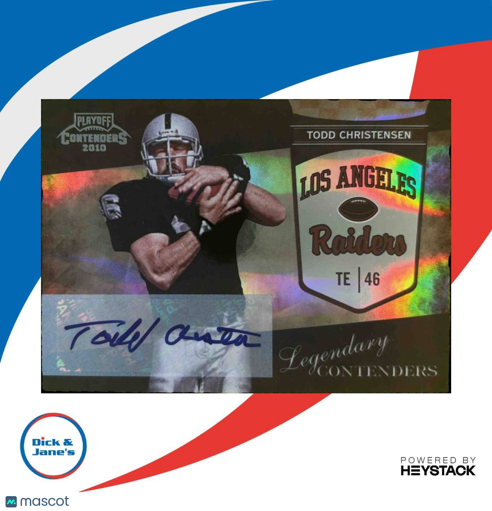 2010 Panini Playoff Contenders Todd Christensen Legendary Auto #8 Raiders