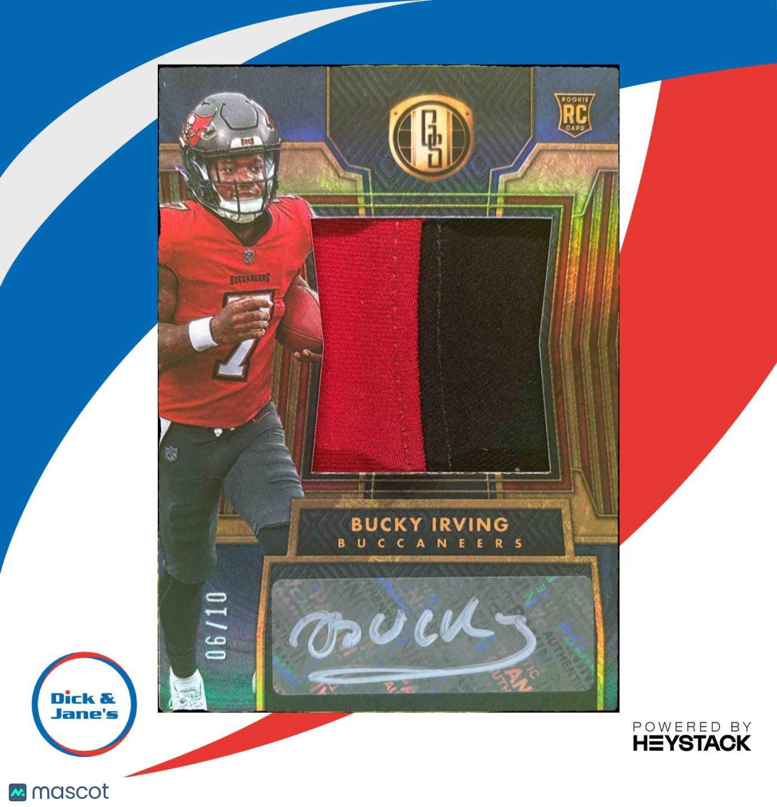 2024 Panini Gold Standard Bucky Irving Patch Auto GOLD /10 MEM RC Buccaneers