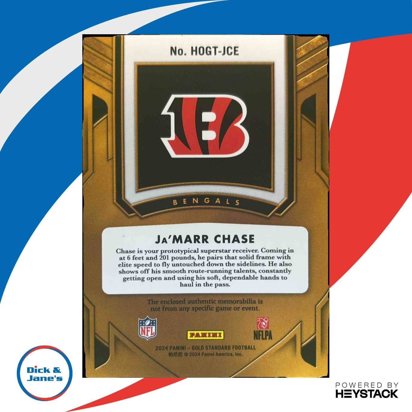 2024 Panini Gold Standard Ja'Marr Chase Heart of Gold Patch /199 MEM Bengals