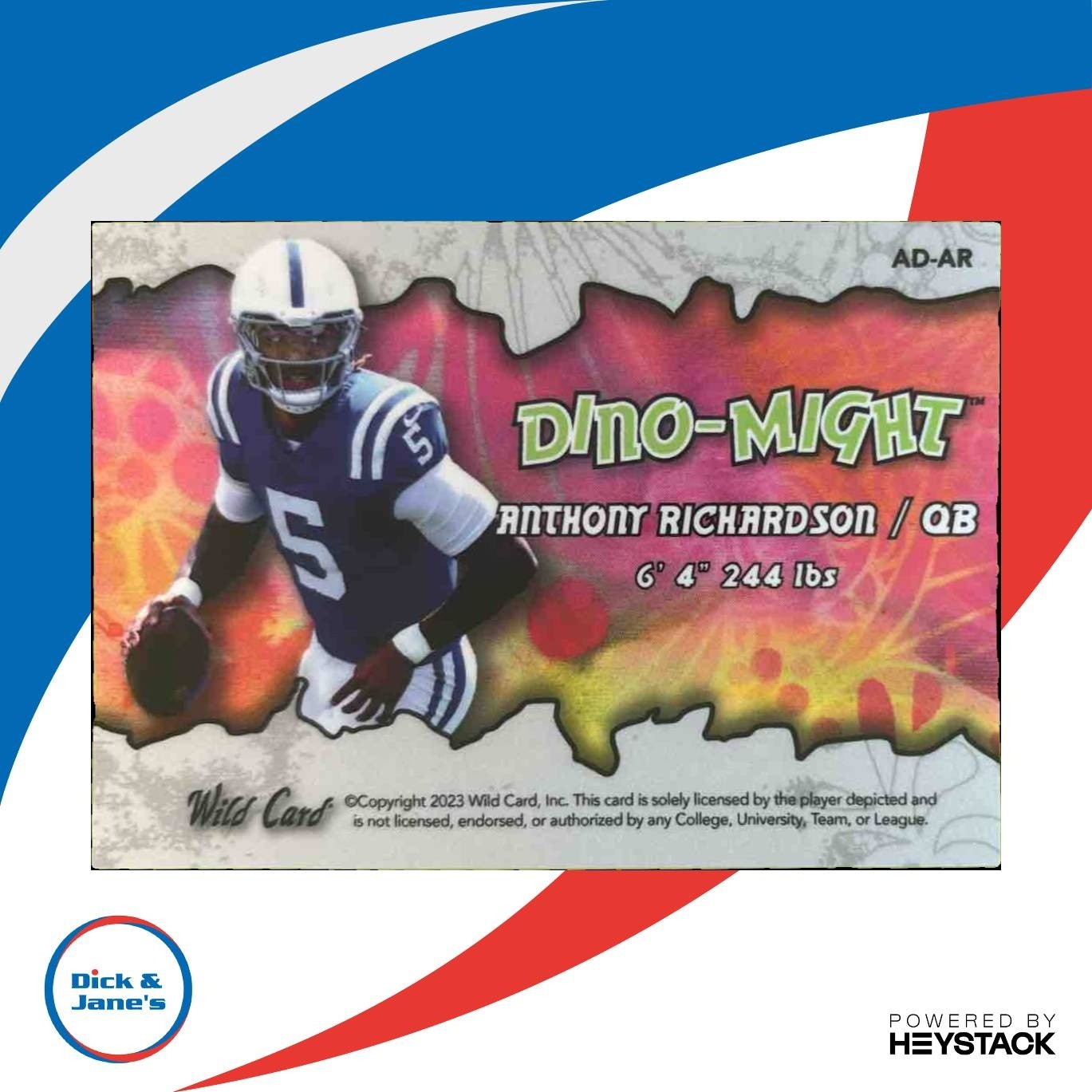2023 Wild Card Alumination DinoMight Anthony Richardson Dino Might /5 Colts