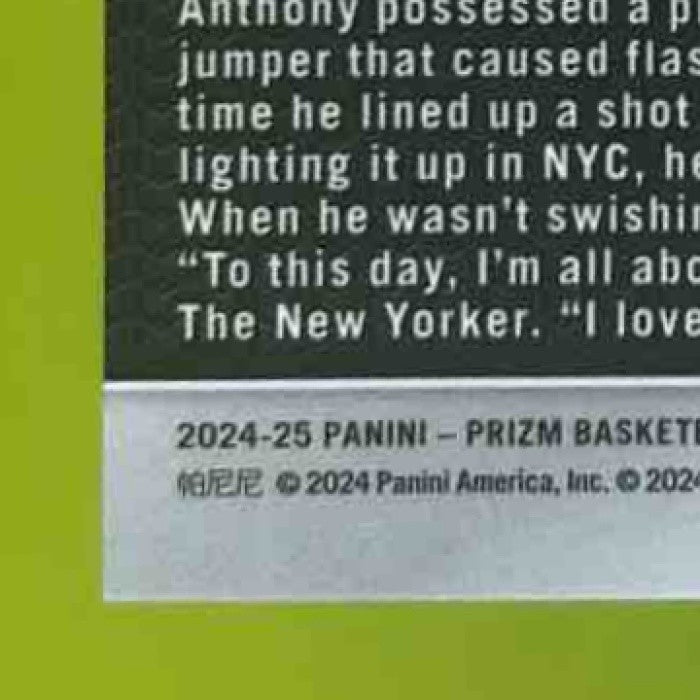 2024-25 Panini Prizm Carmelo Anthony Pink 133/249 #285 New York Knicks