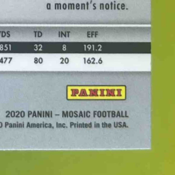 2020 Panini Mosaic Jalen Hurts Prizm Silver #222 RC Philadelphia Eagles