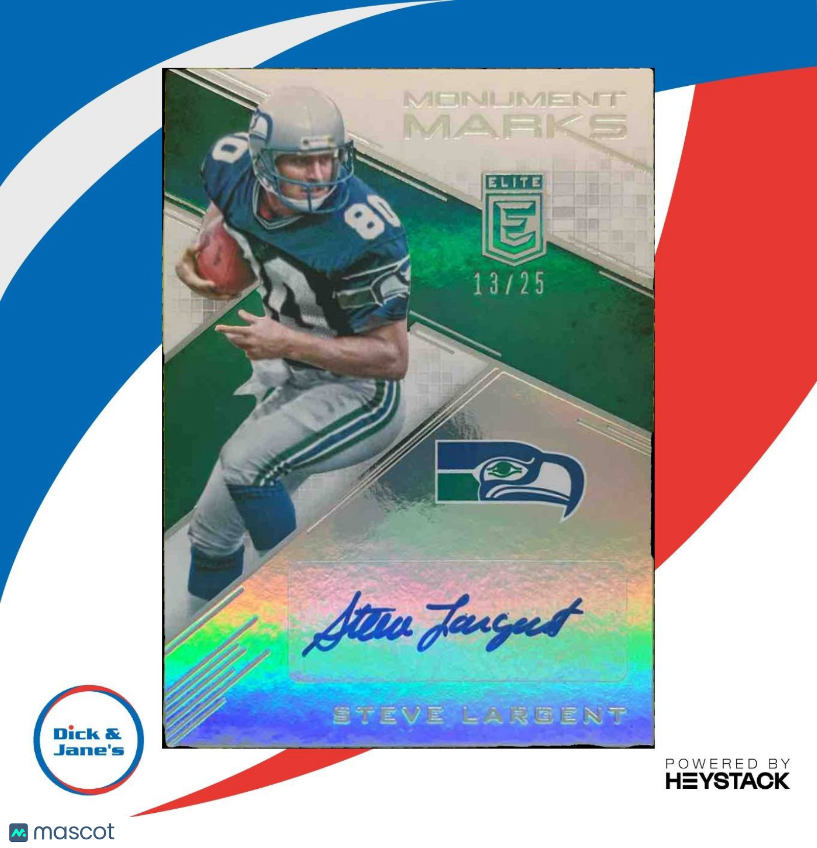 2016 Panini Donruss Elite Steve Largent Monument Marks /25 Auto Seahawks