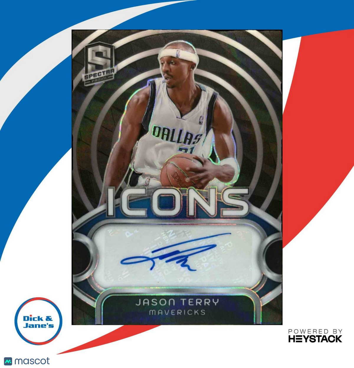 2023-24 Panini Spectra Jason Terry Icons Auto 1/10 Dallas Mavericks