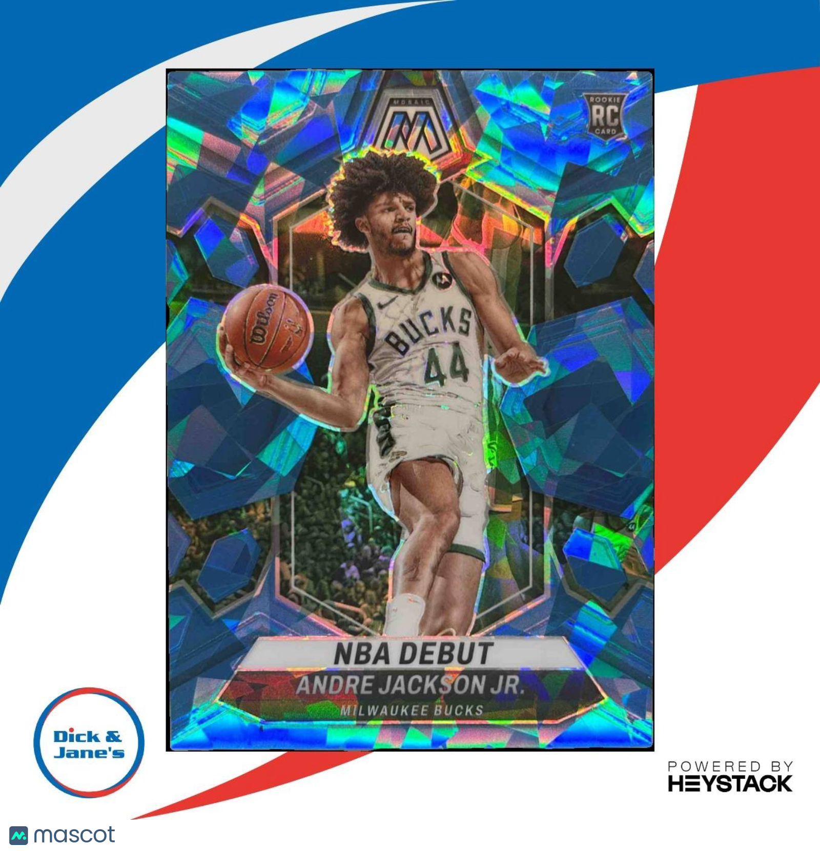 2023-24 Panini Mosaic Andre Jackson Jr. Ice /125 #259 RC Milwaukee Bucks