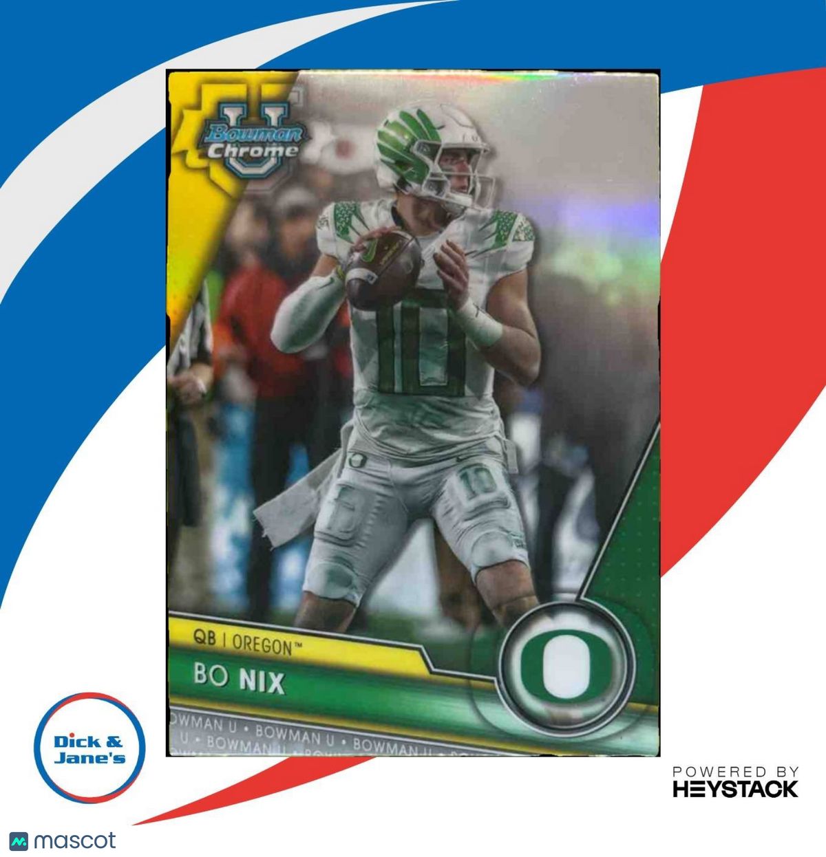 2023 Bowman University Chrome Bo Nix Refractor #159 Oregon Ducks
