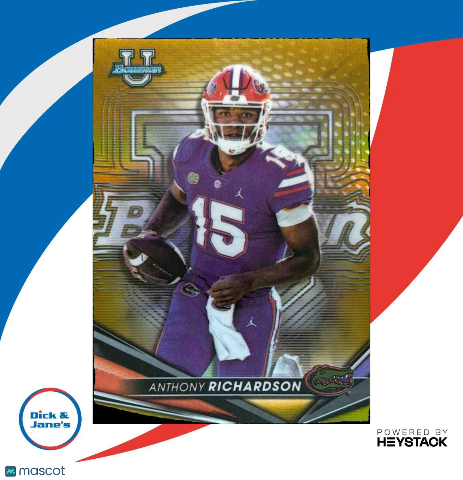 2022 Bowman's Best University Anthony Richardson Gold /50 #91 RC Florida Gators