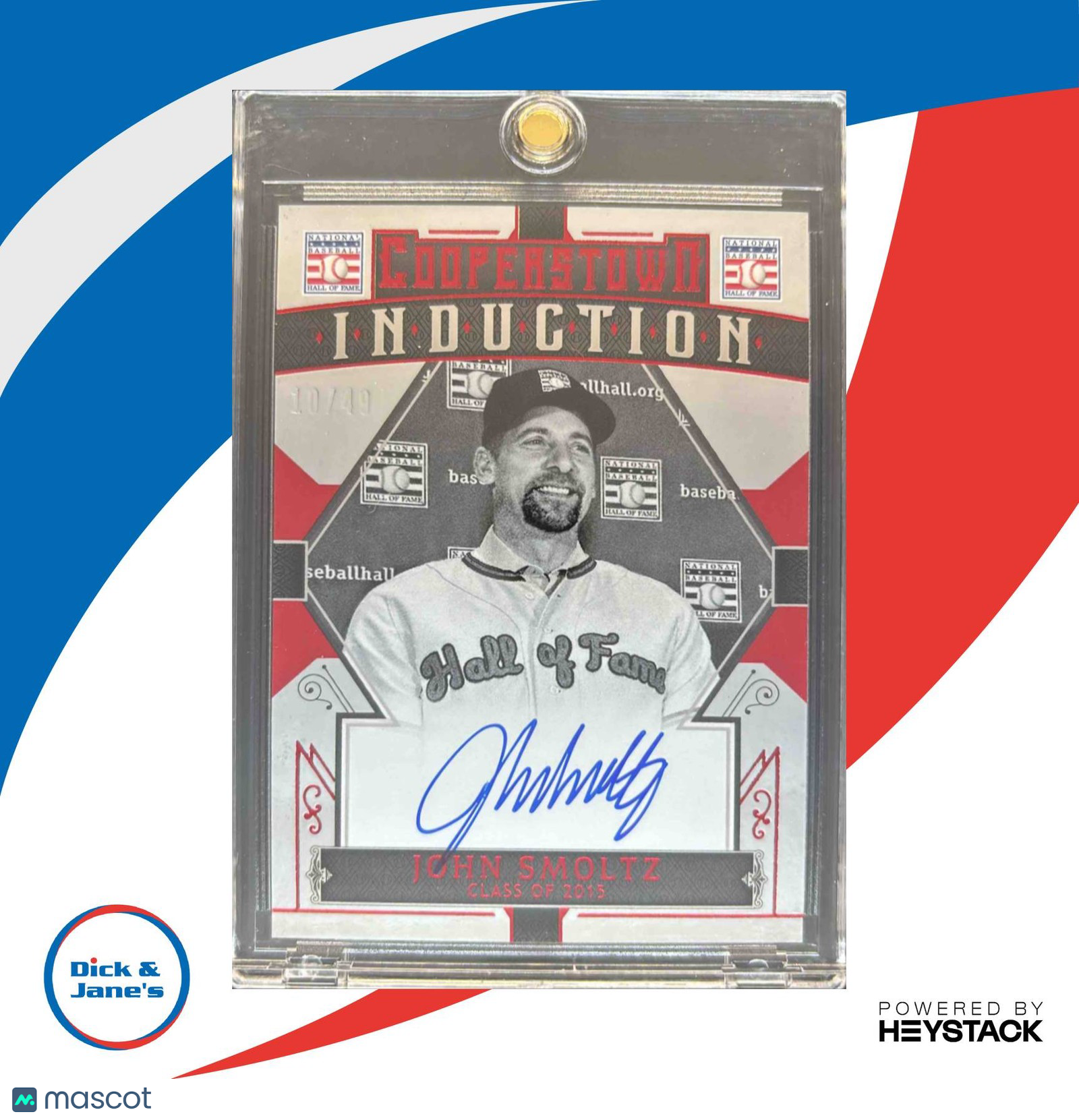 2015 Panini Cooperstown John Smoltz HOF Induction Signatures Auto Atlanta Braves