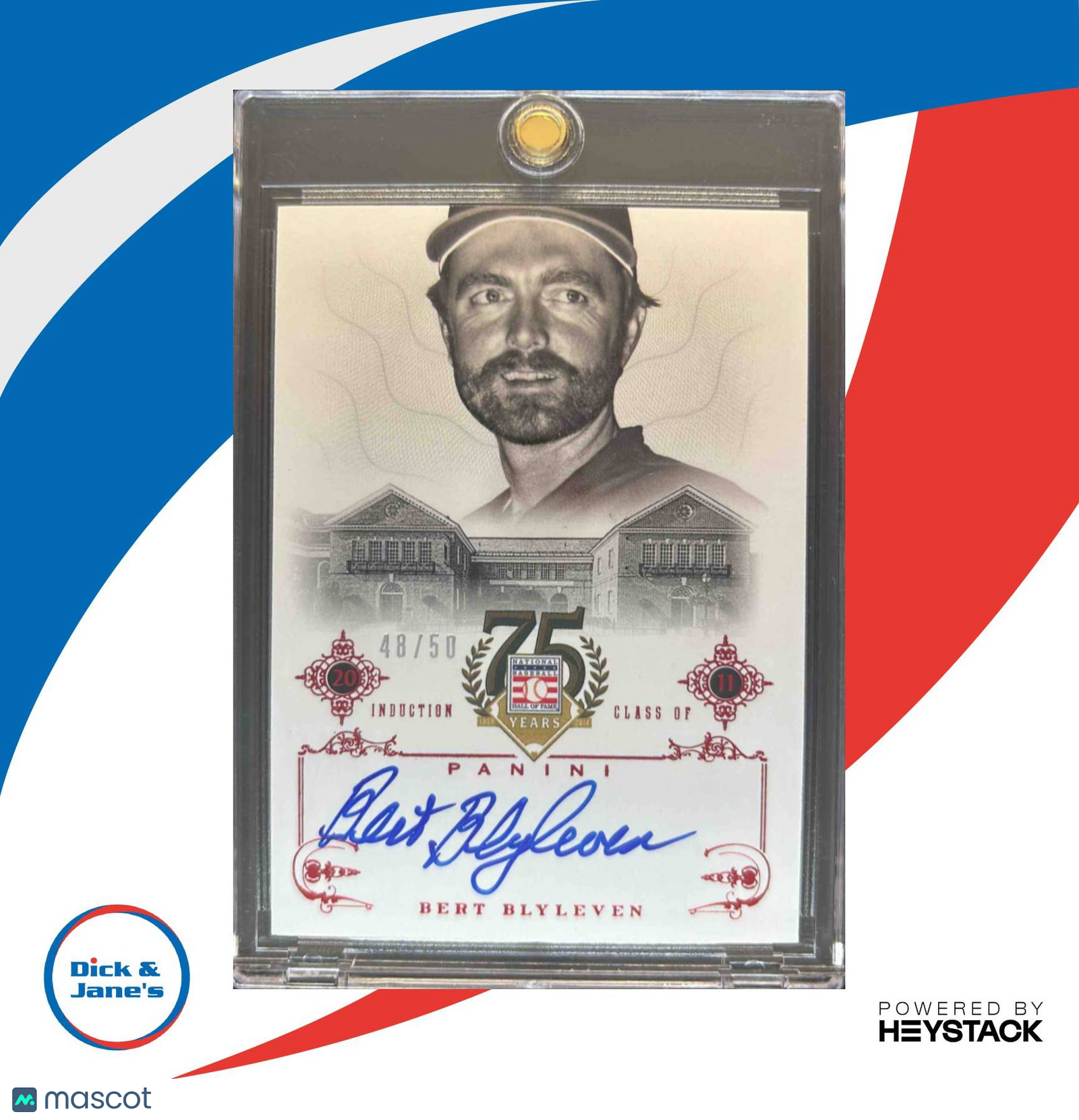 2014 Panini Hall of Fame 75th Bert Blyleven Signatures Red 48/50 Auto Minnesota