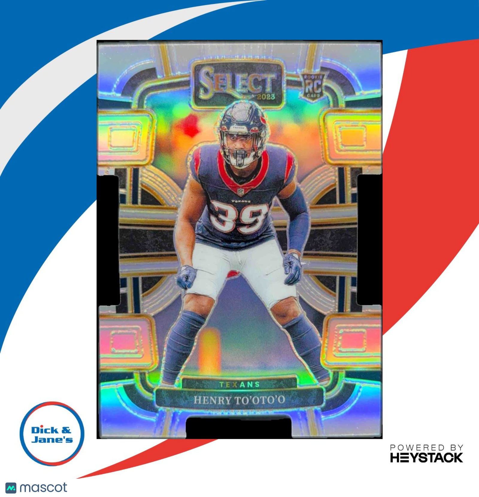 2023 Select Henry To'oTo'o Silver Prizms Die Cut #39 RC Concourse Houston Texans