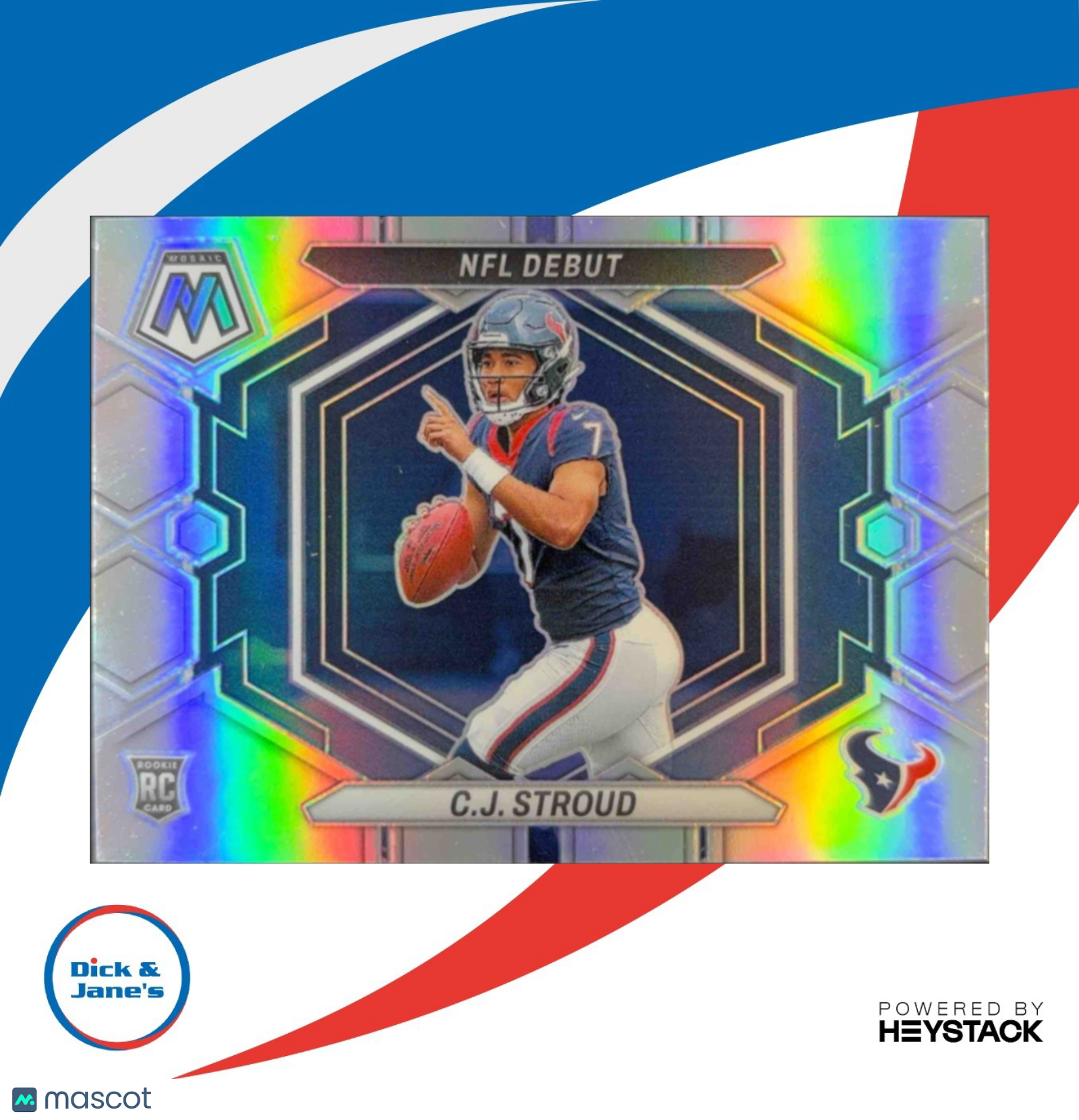 2023 Panini Mosaic C.J. Stroud Silver Holo #ND-3 RC NFL Debut Houston Texans