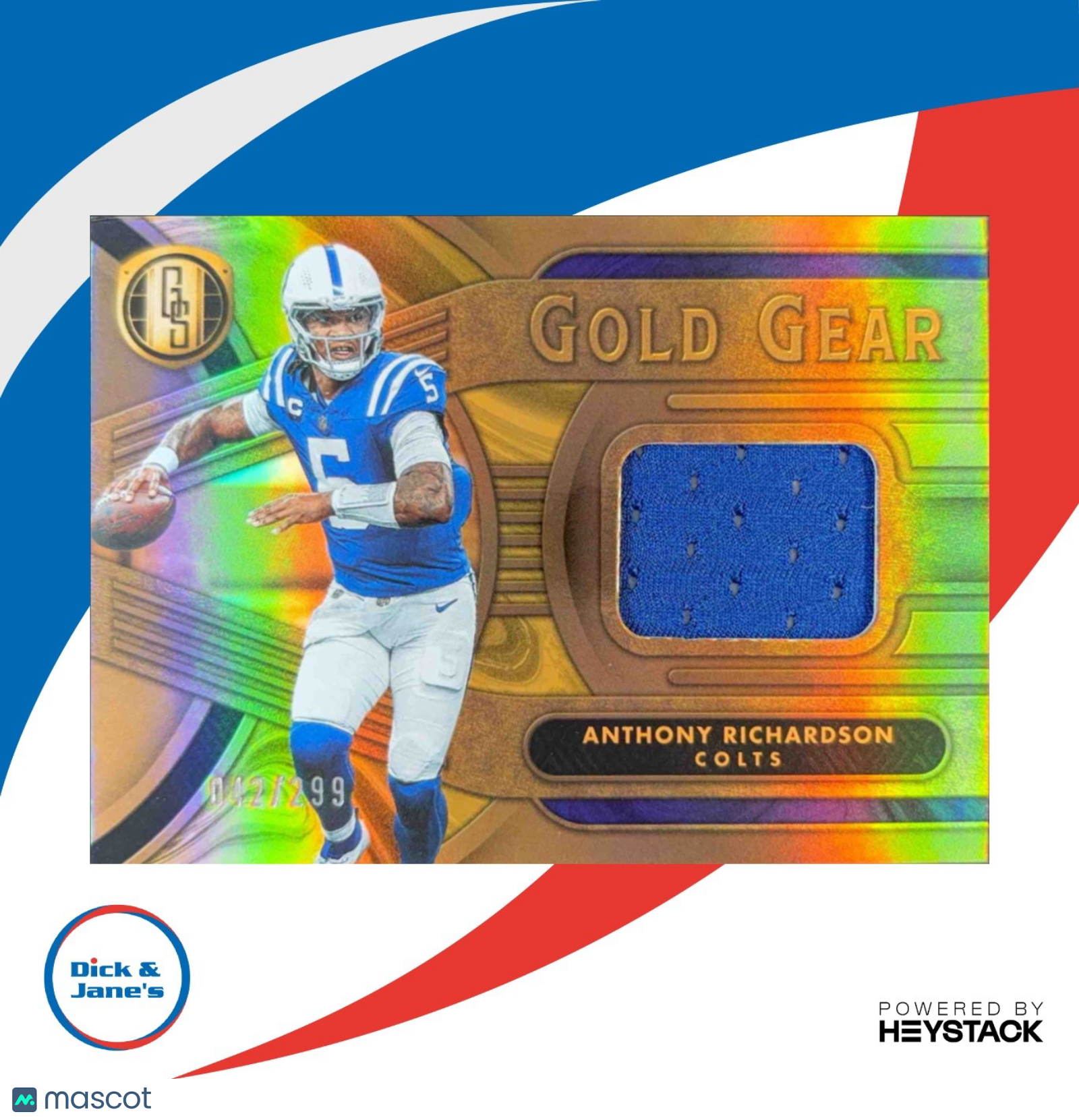 2024 Panini Gold Standard Anthony Richardson Gear #GG-ARN MEM Indianapolis Colts