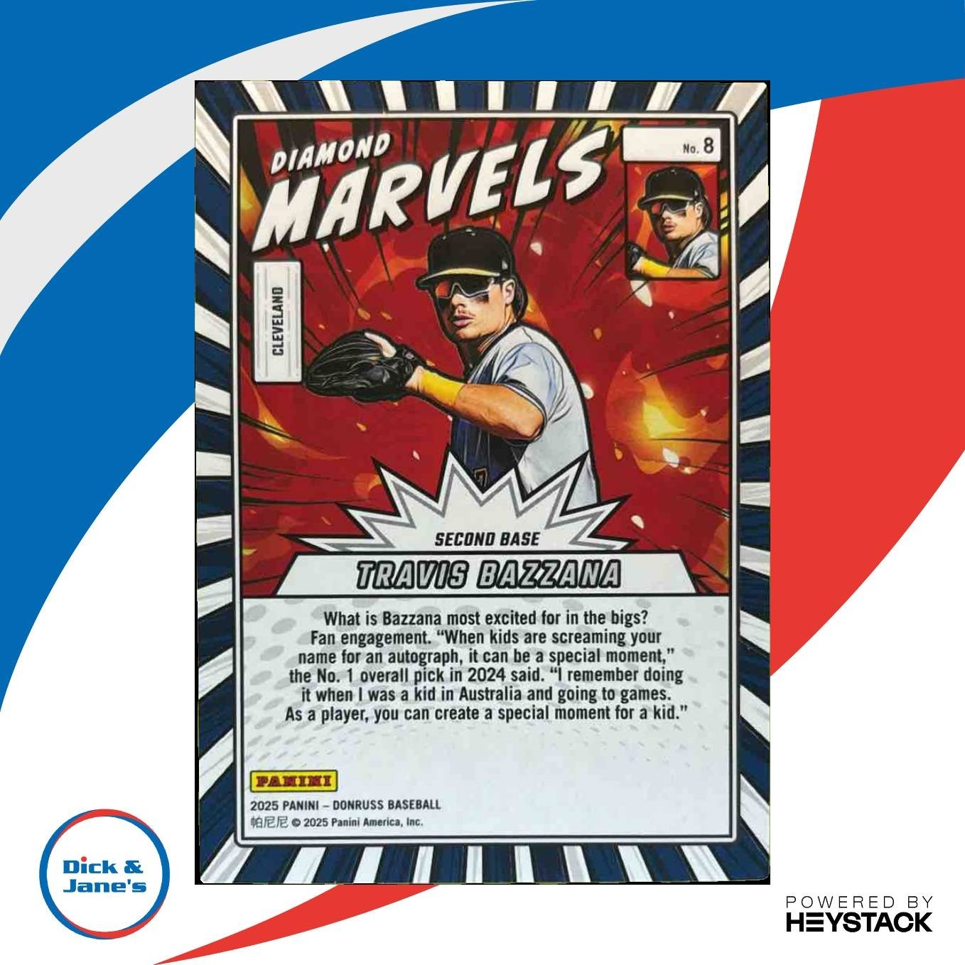 2025 Panini Donruss Travis Bazzana Diamond Marvels Green Laser #8 Guardians
