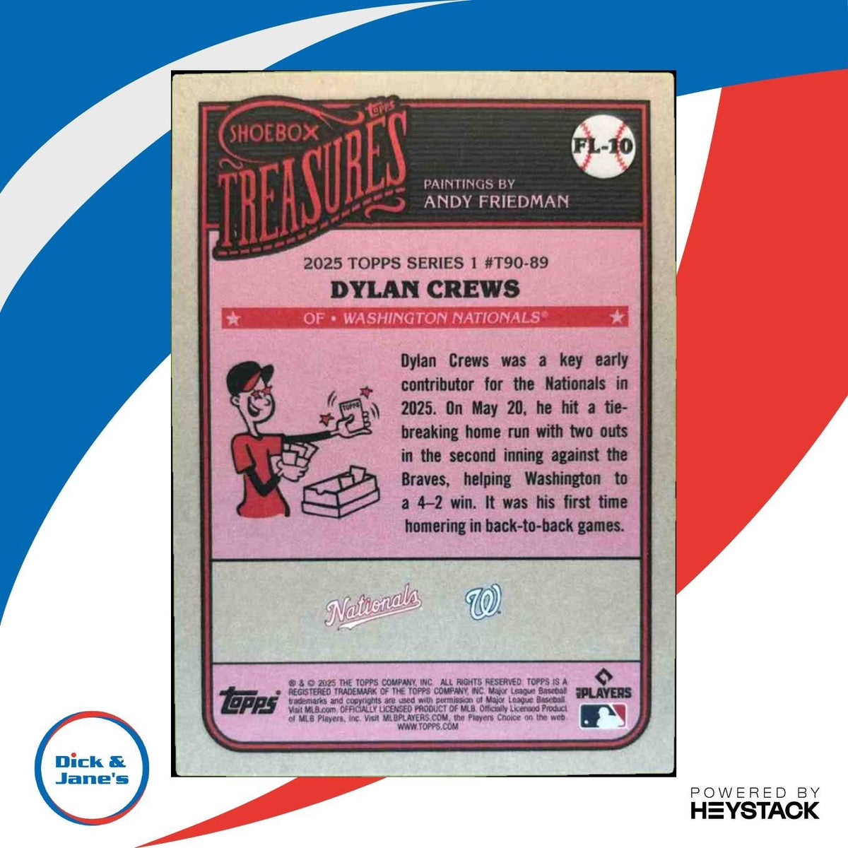 2025 Topps Shoebox Treasures Dylan Crews First Light 1990 Redux RC Nationals