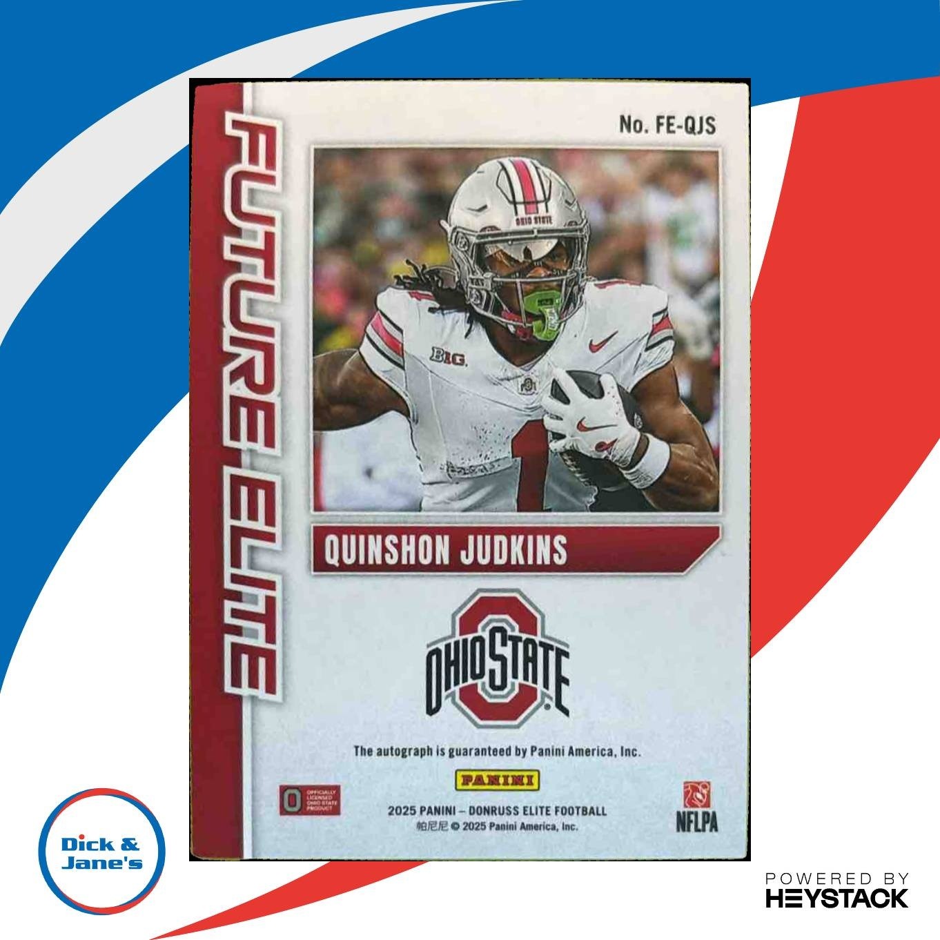 2025 Donruss Elite Quinshon Judkins Future NIL Auto /99 Ohio State Buckeyes