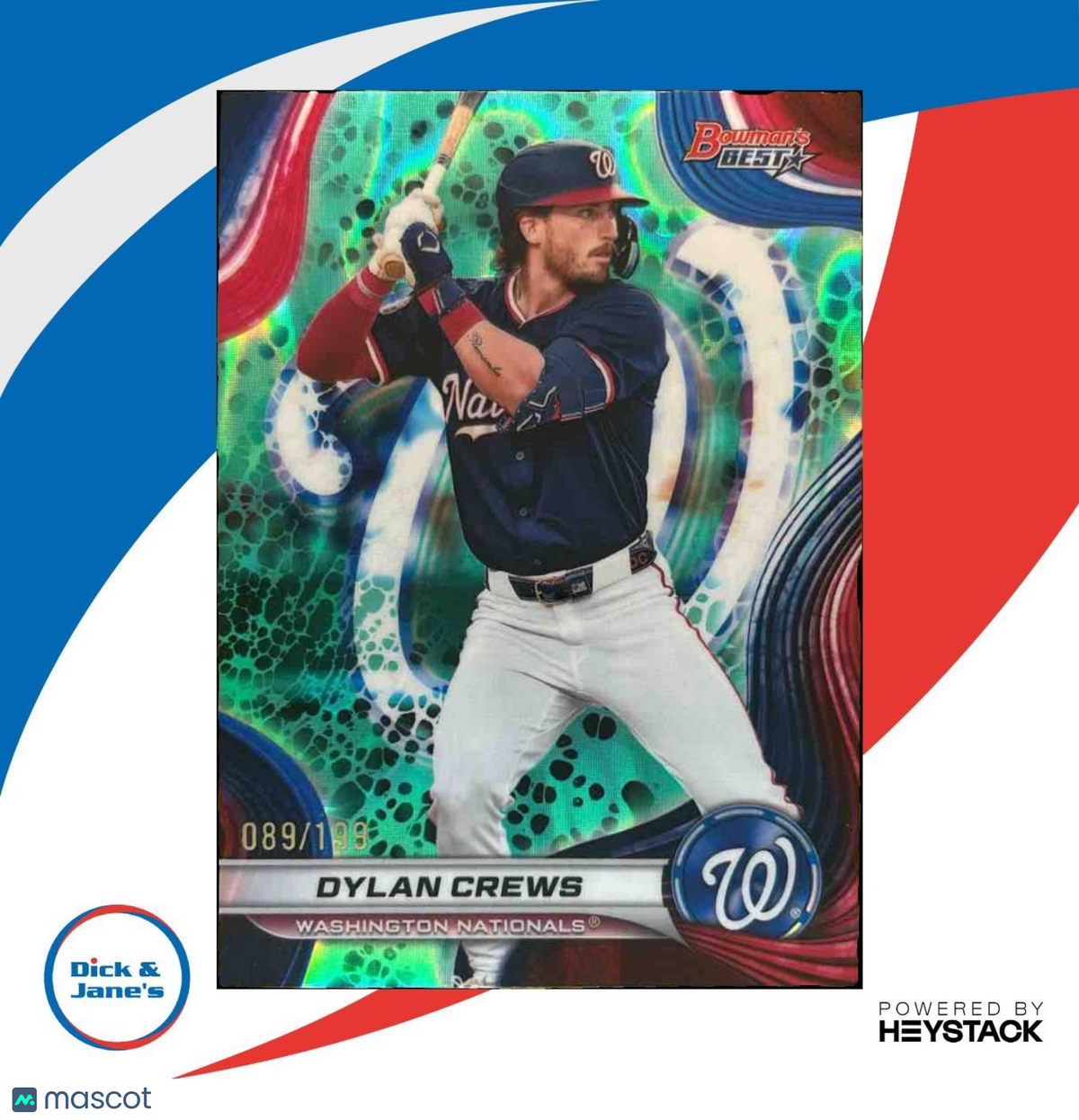2024 Bowman's Best Dylan Crews Prospects Aqua Lava /199 Washington Nationals