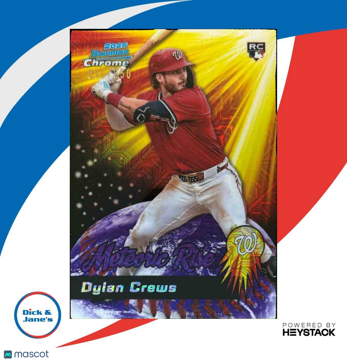 2025 Bowman Chrome Mega Box Dylan Crews Meteoric Rise Purple /250 RC Nationals
