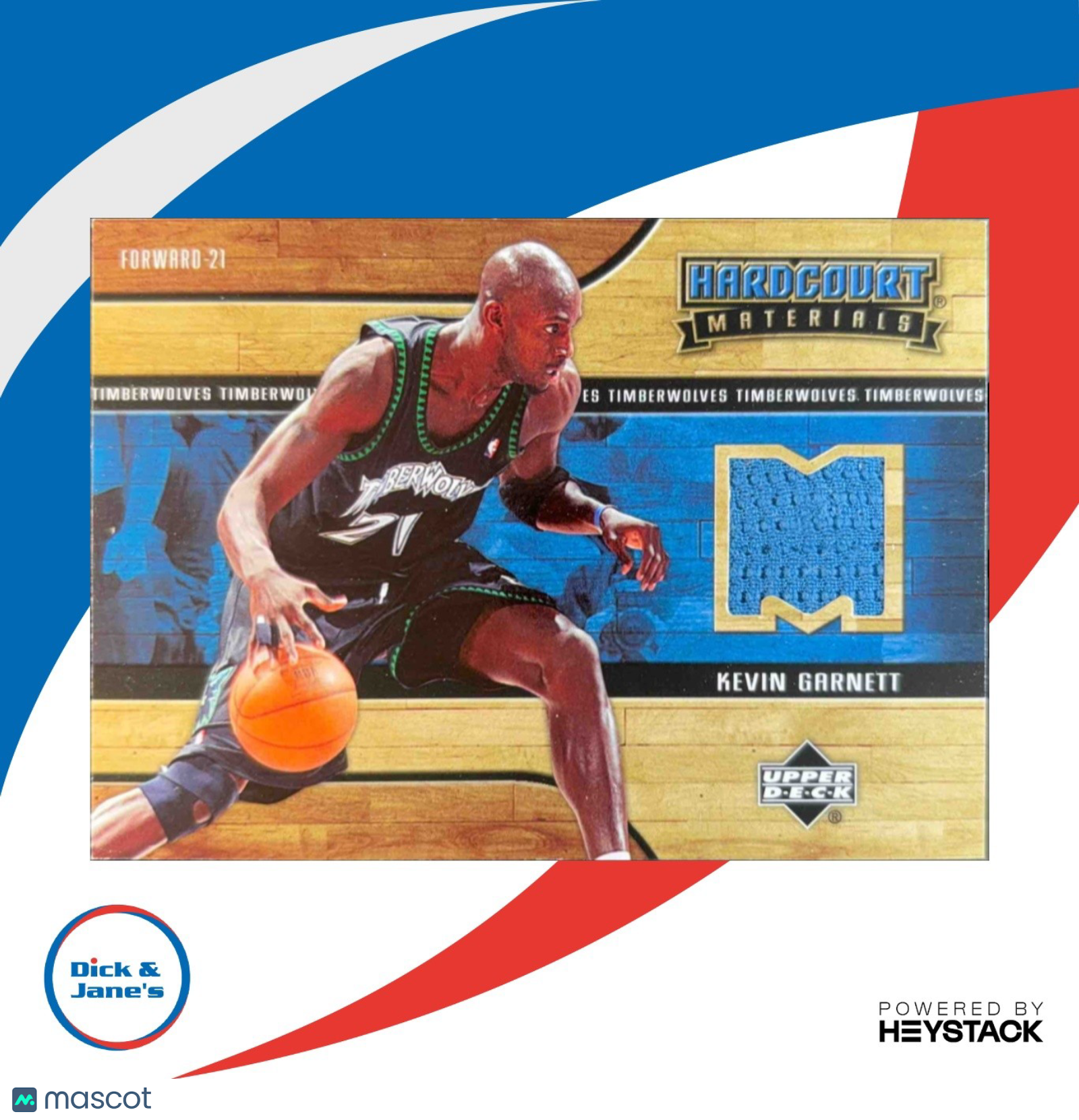 2006-07 Upper Deck Hardcourt Kevin Garnett Materials BLUE Minnesota Timberwolves