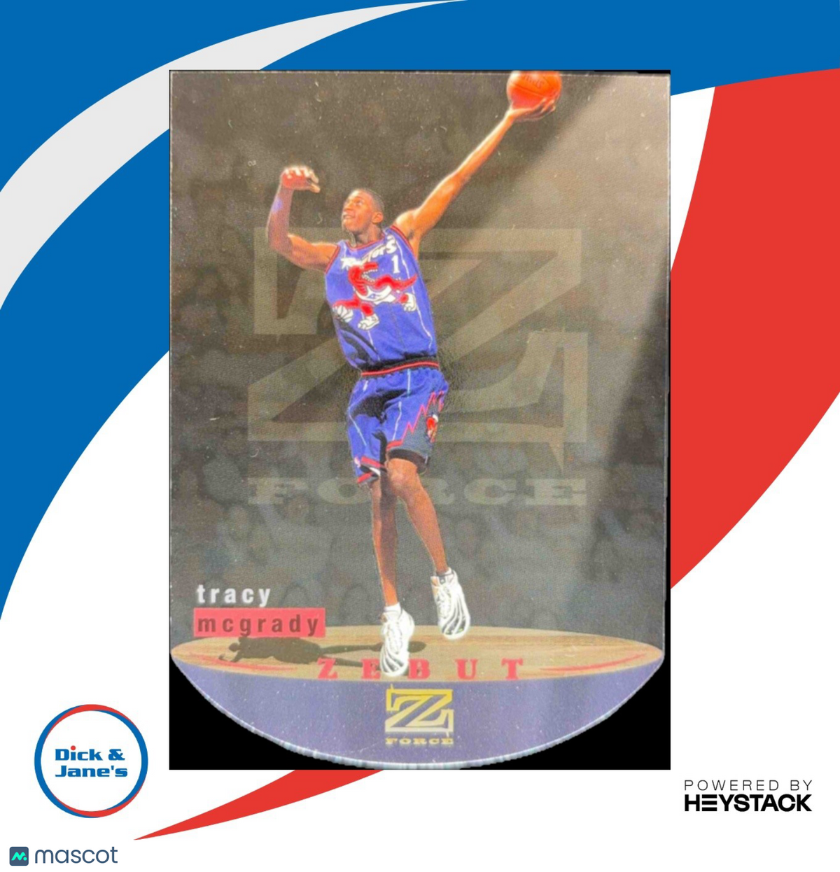 1997-98 Skybox Z-Force Tracy McGrady Zebut #8 ZB RC Toronto Raptors Die Cut