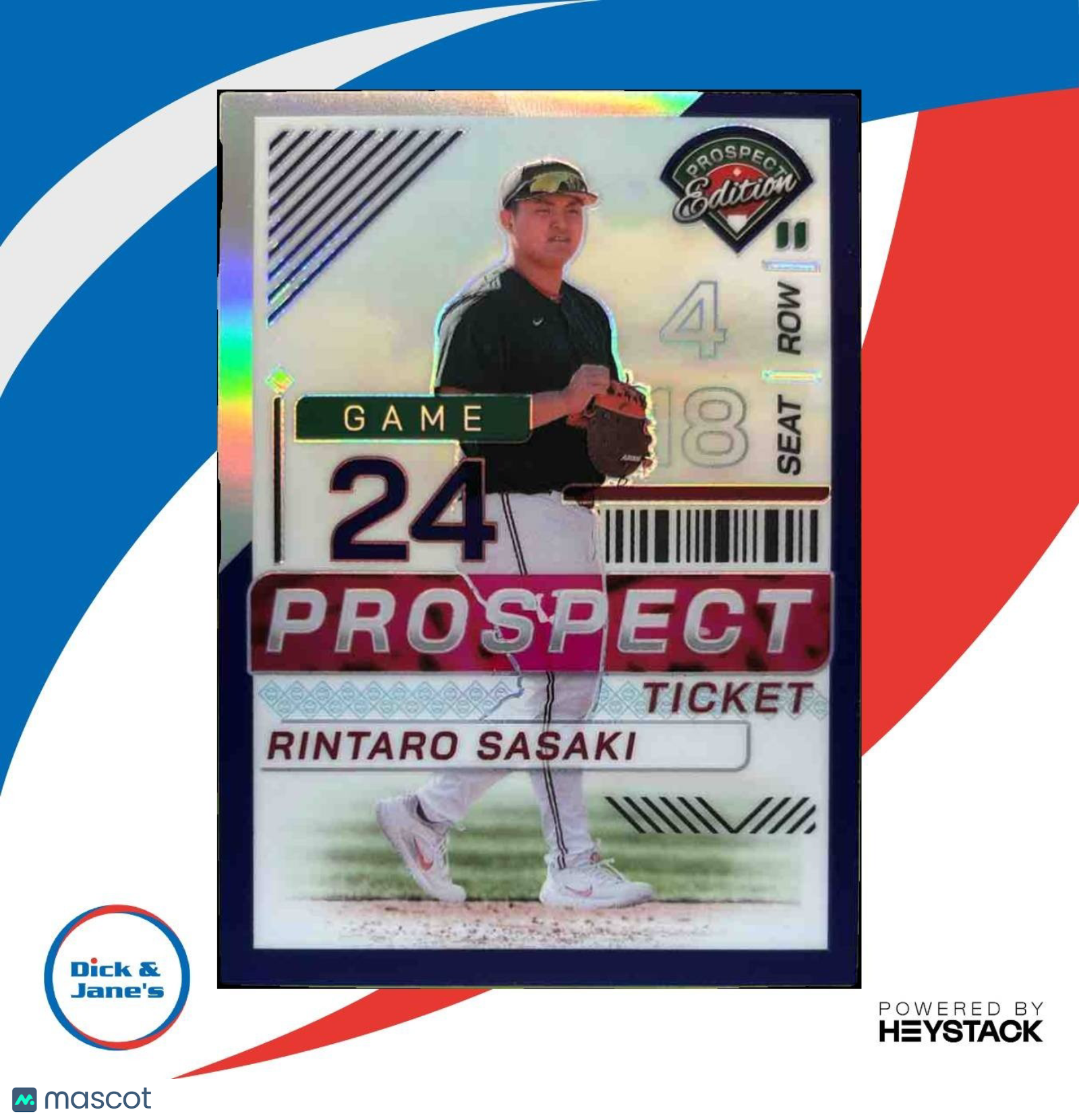 2024 Panini Prospect Edition Rintaro Sasaki Ticket Purple /99 Cardinal