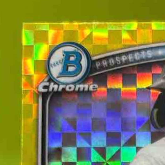 2025 Bowman PJ Morlando Chrome Yellow X-Fractor /75 1st Prospect Miami Marlins