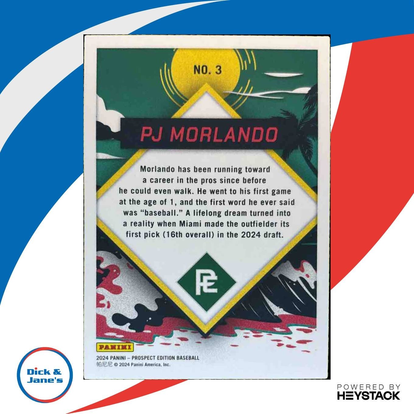 2024 Panini Prospect Edition PJ Morlando Prepping for the Pros /99 Marlins