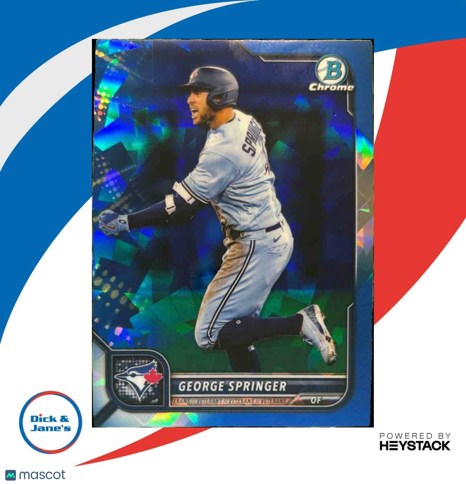 2022 Bowman Chrome Sapphire George Springer #74 Toronto Blue Jays