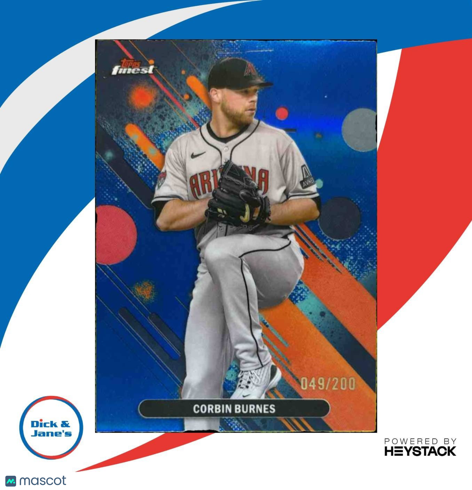 2025 Topps Finest Corbin Burnes Common Blue /200 #14 Arizona Diamondbacks