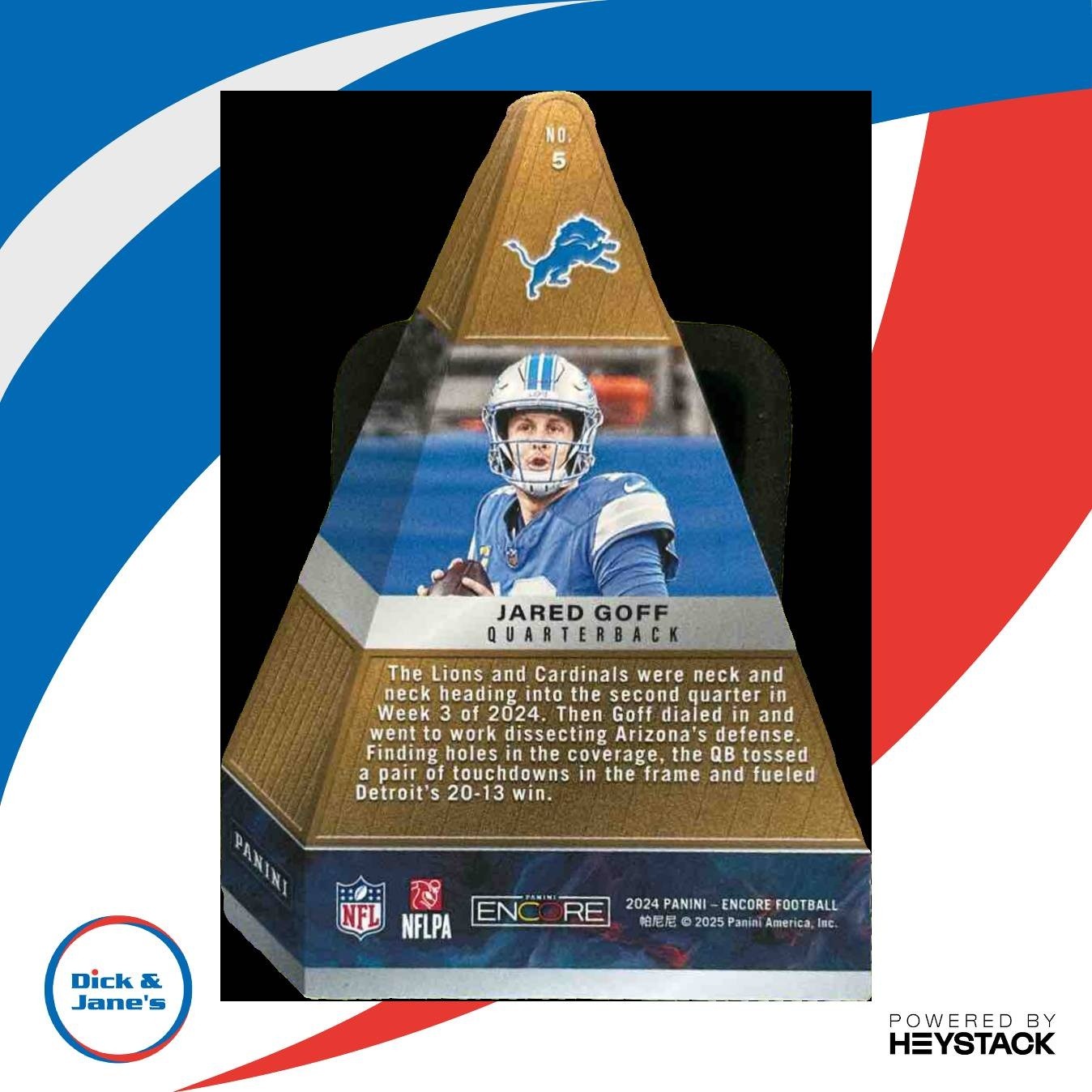 2024 Panini Encore Jared Goff Pacific Choice Awards #5 Detroit Lions