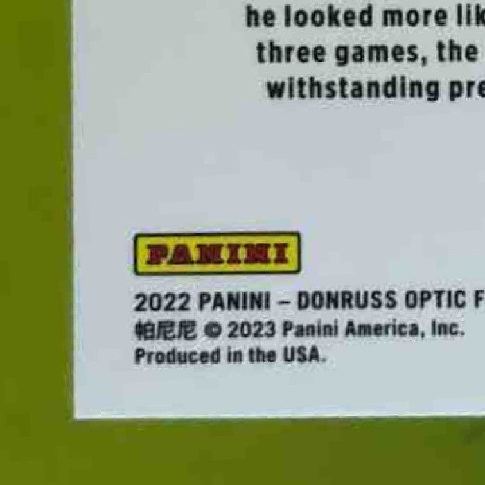2022 Panini Donruss Optic Brock Purdy Purple Shock #277 RC San Francisco 49ers