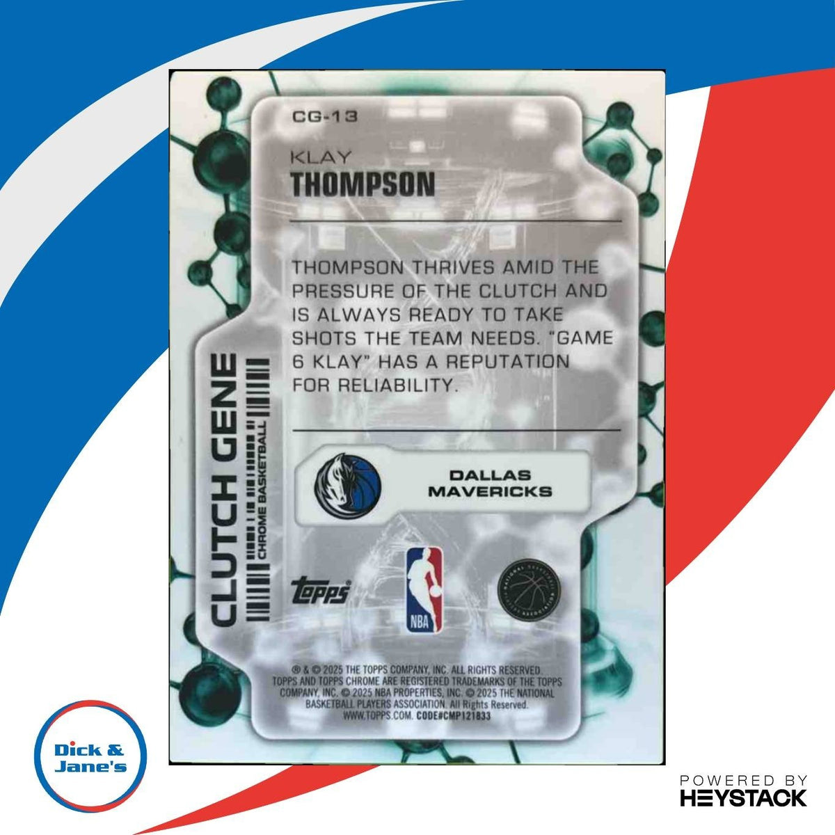 2025-26 Topps Chrome Klay Thompson Clutch Gene Purple /75 Dallas Mavericks