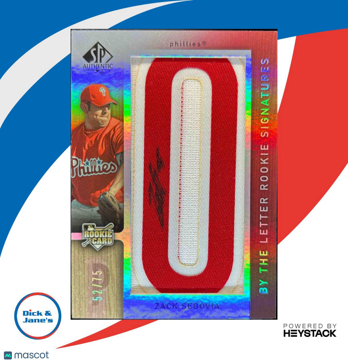 2007 SP Authentic Zack Segovia 52/75 #124 Auto RC Letter O Phillies