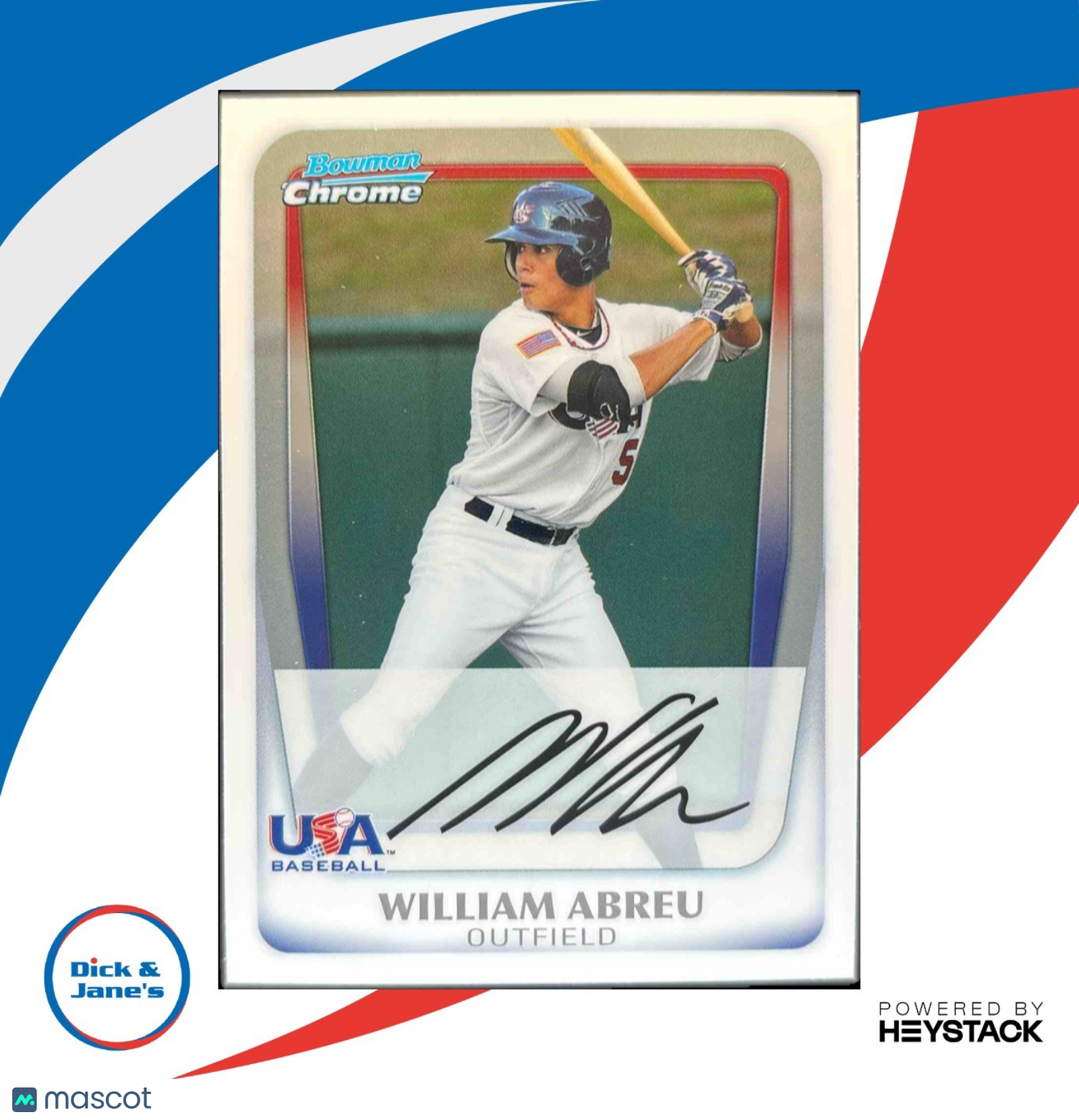 2011 Bowman Draft Picks & Prospects William Abreu Chrome #BDPP91 USA