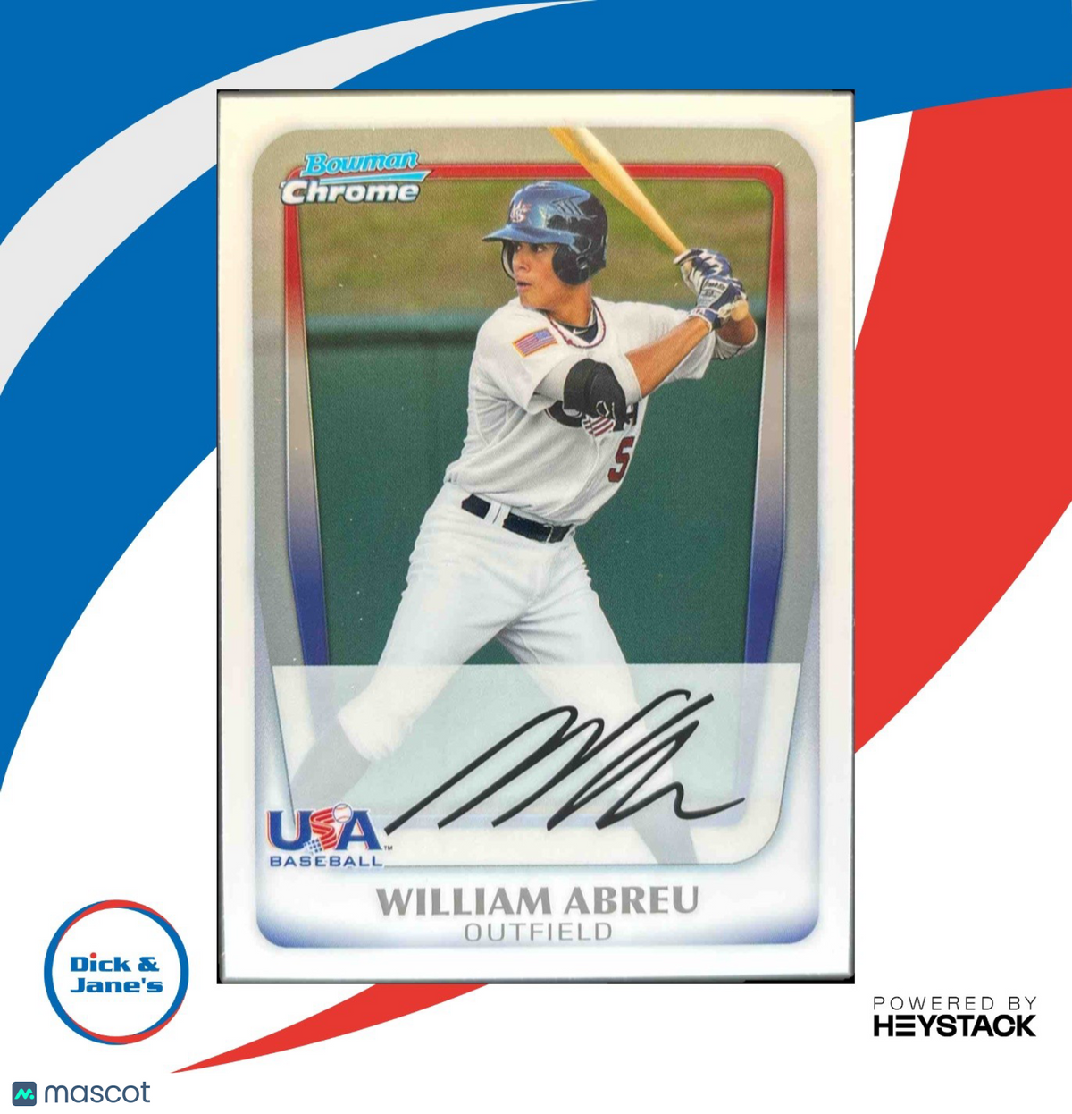 2011 Bowman Draft Picks & Prospects William Abreu Chrome #BDPP91 USA