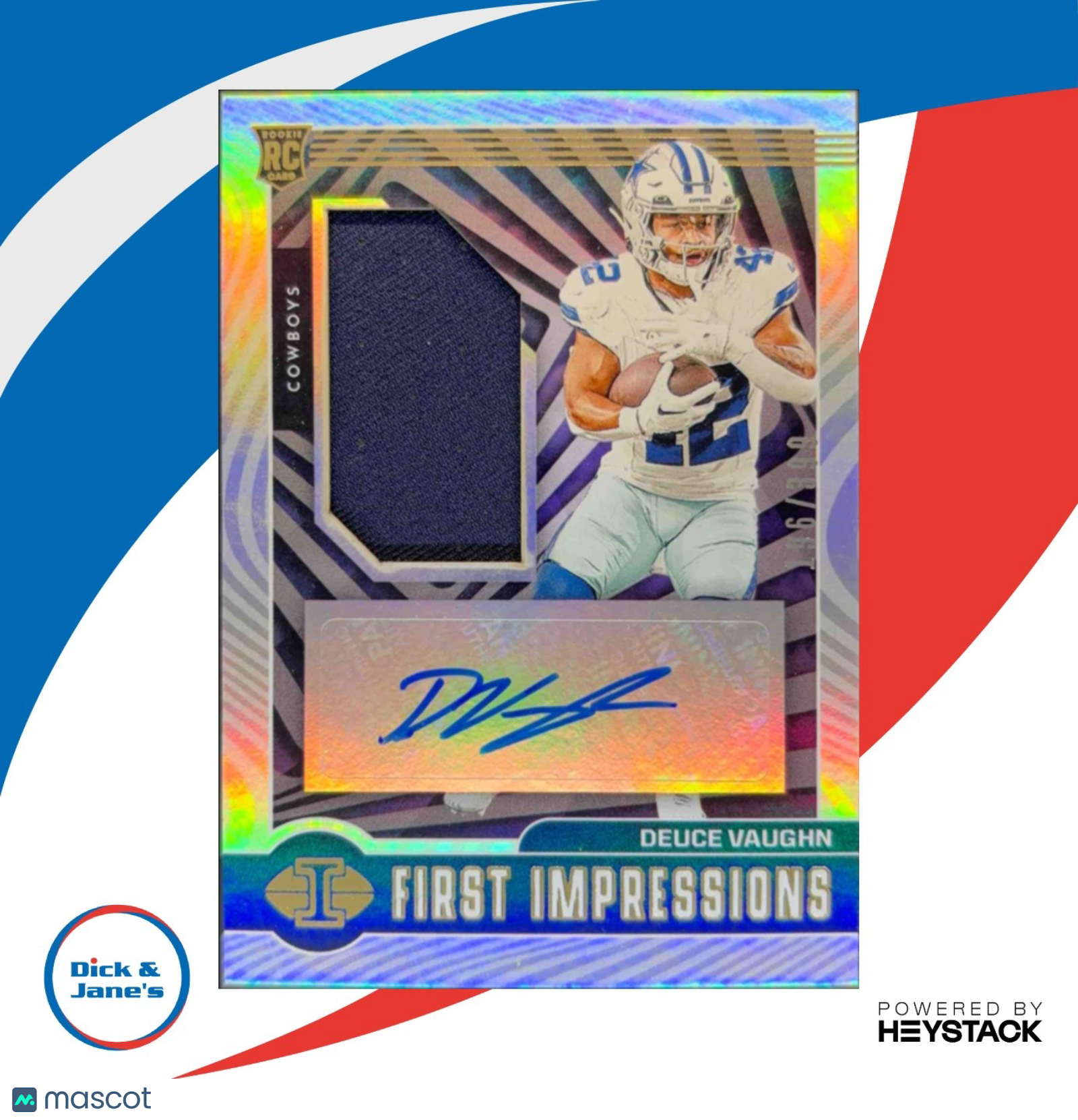 2023 Panini Illusions Deuce Vaughn First Impressions /399 Auto RC Dallas Cowboys