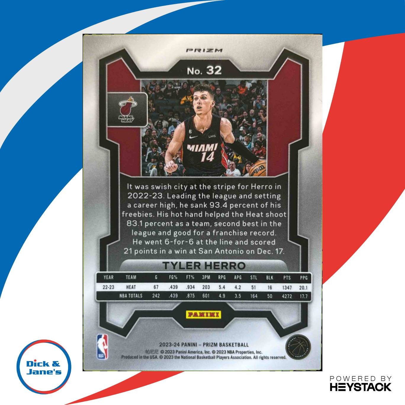 2023-24 Panini Prizm Tyler Herro King Snake SSP #32 Miami Heat