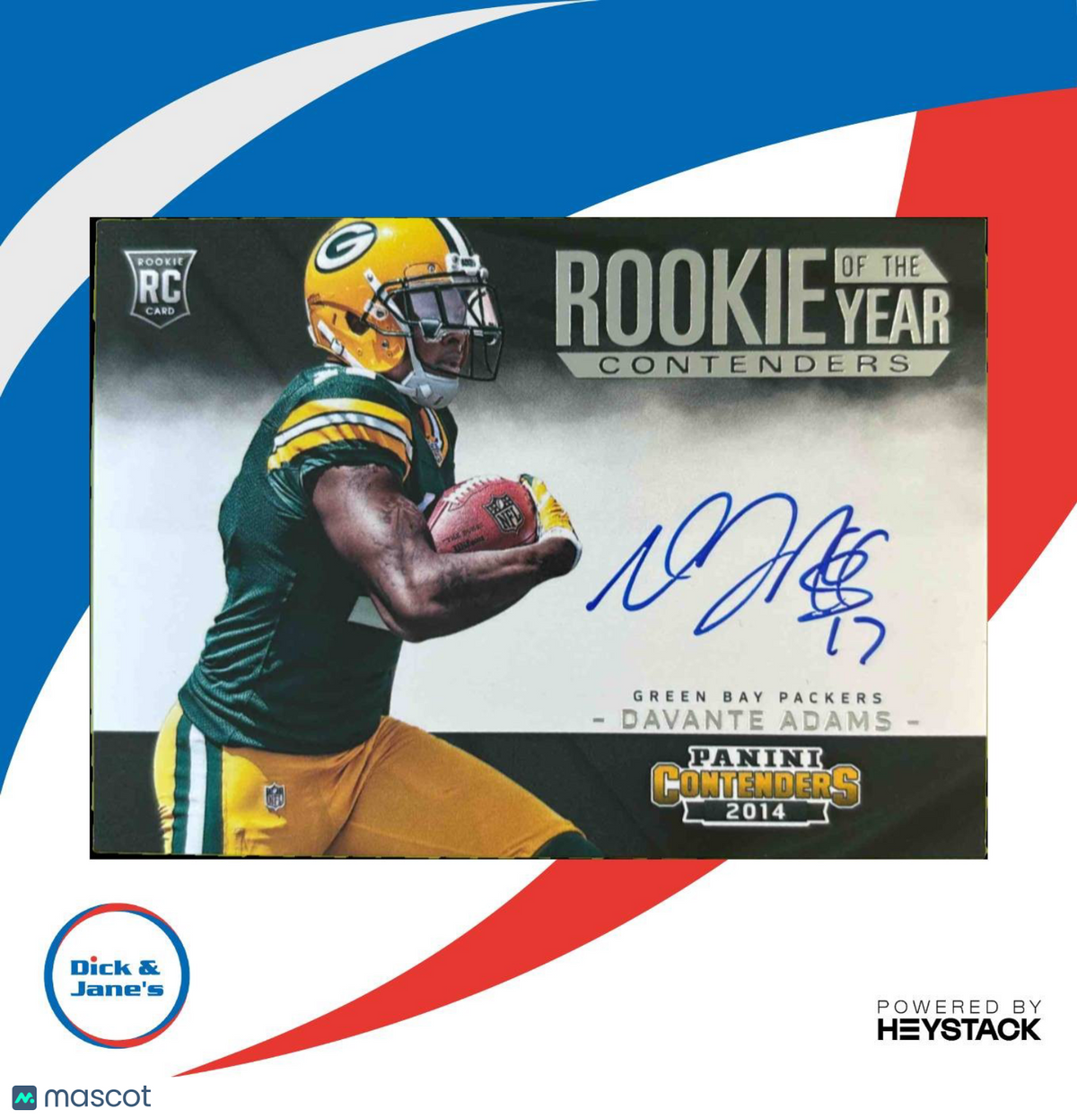 2014 Contenders Rookie of the Year Davante Adams Auto #RDA-DV Green Bay Packers