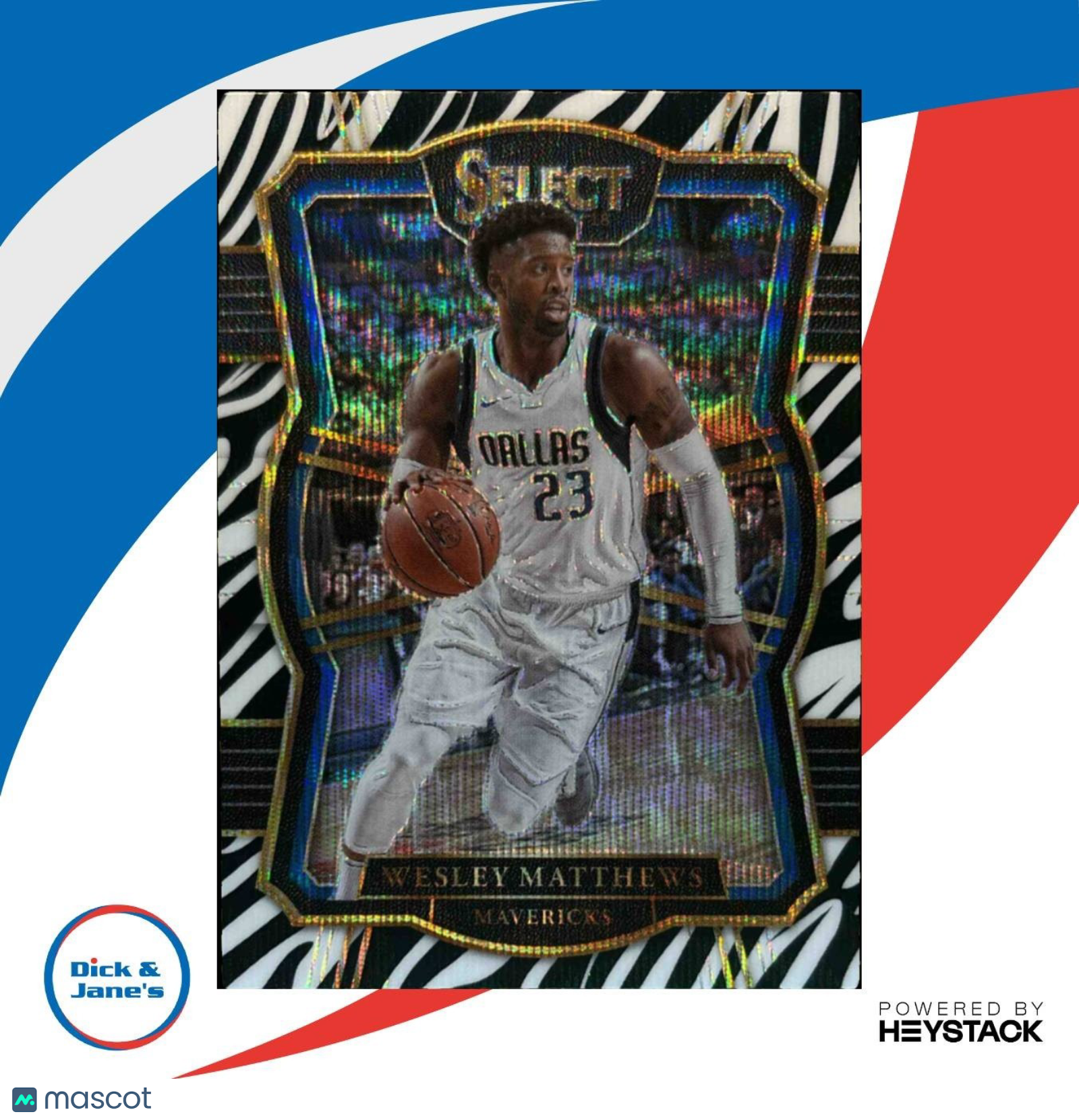 2017-18 Panini Select Wesley Matthews Zebra Prizms #138 Dallas Mavericks
