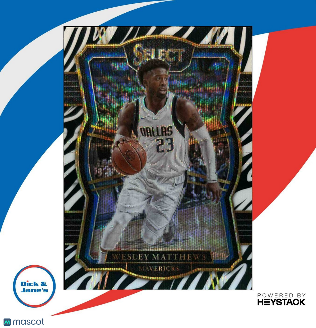 2017-18 Panini Select Wesley Matthews Zebra Prizms #138 Dallas Mavericks