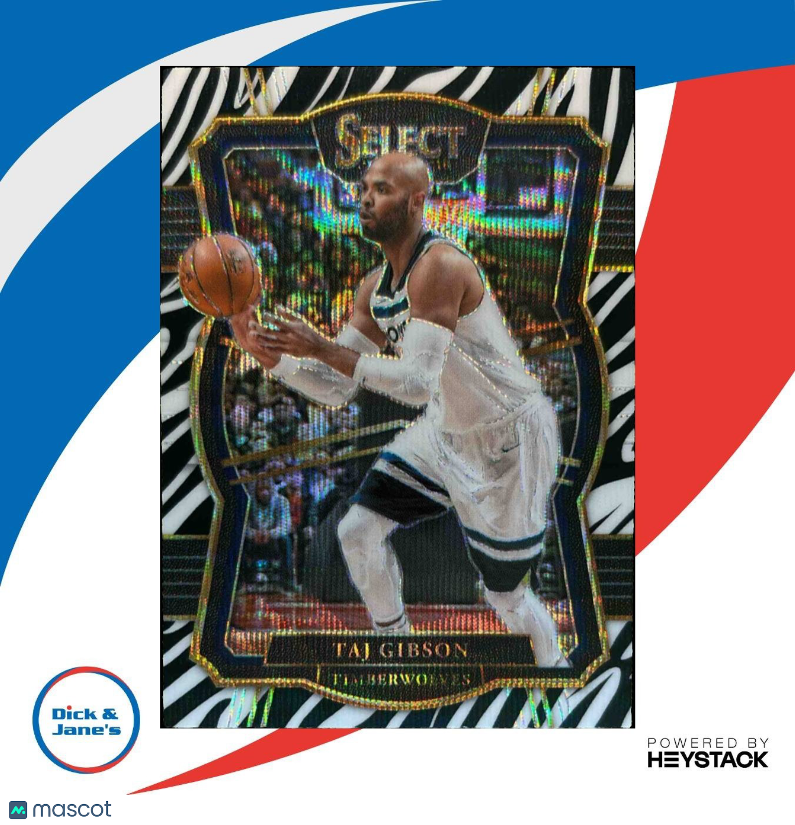 2017-18 Panini Select Taj Gibson Zebra Prizms #156 Minnesota Timberwolves