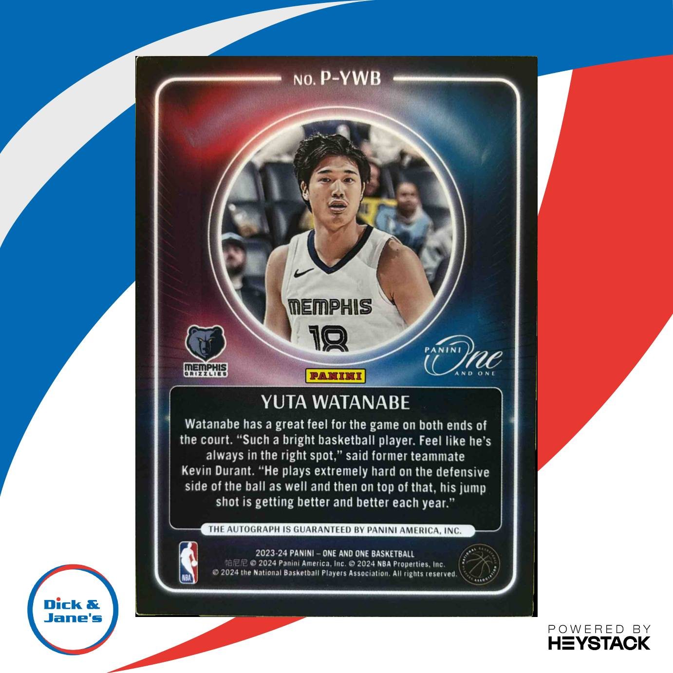 2023-24 Panini One & Basketball Presenting Auto Yuta Tabuse /99