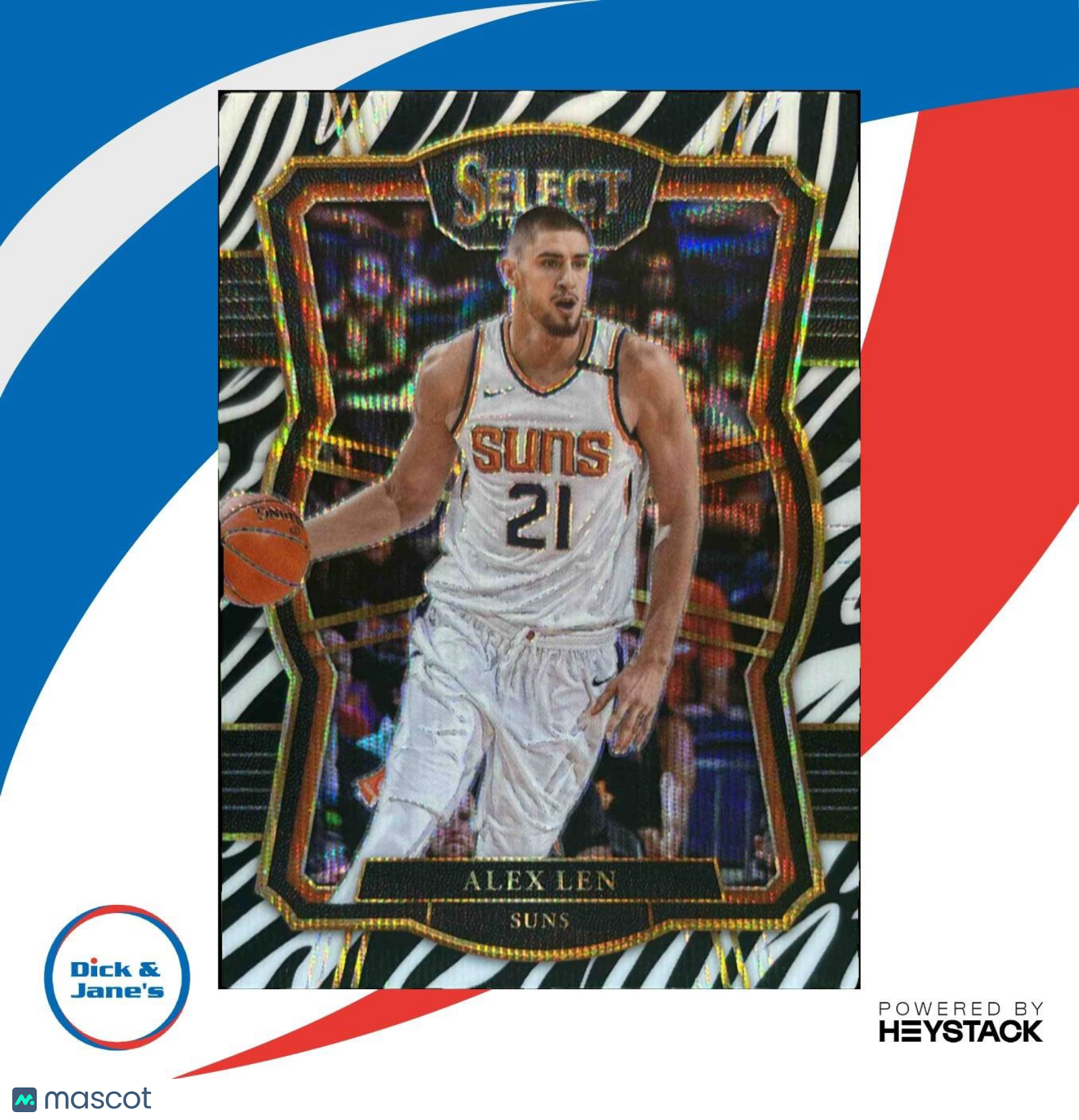 2017-18 Panini Select Alex Len Zebra Prizms #111 Premier Level Phoenix Suns