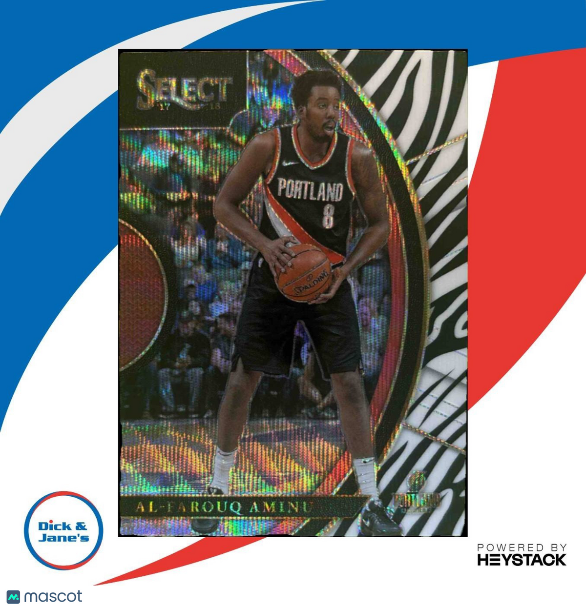 2017-18 Panini Select Al-Farouq Aminu Zebra Prizms #7 Portland Trail Blazers