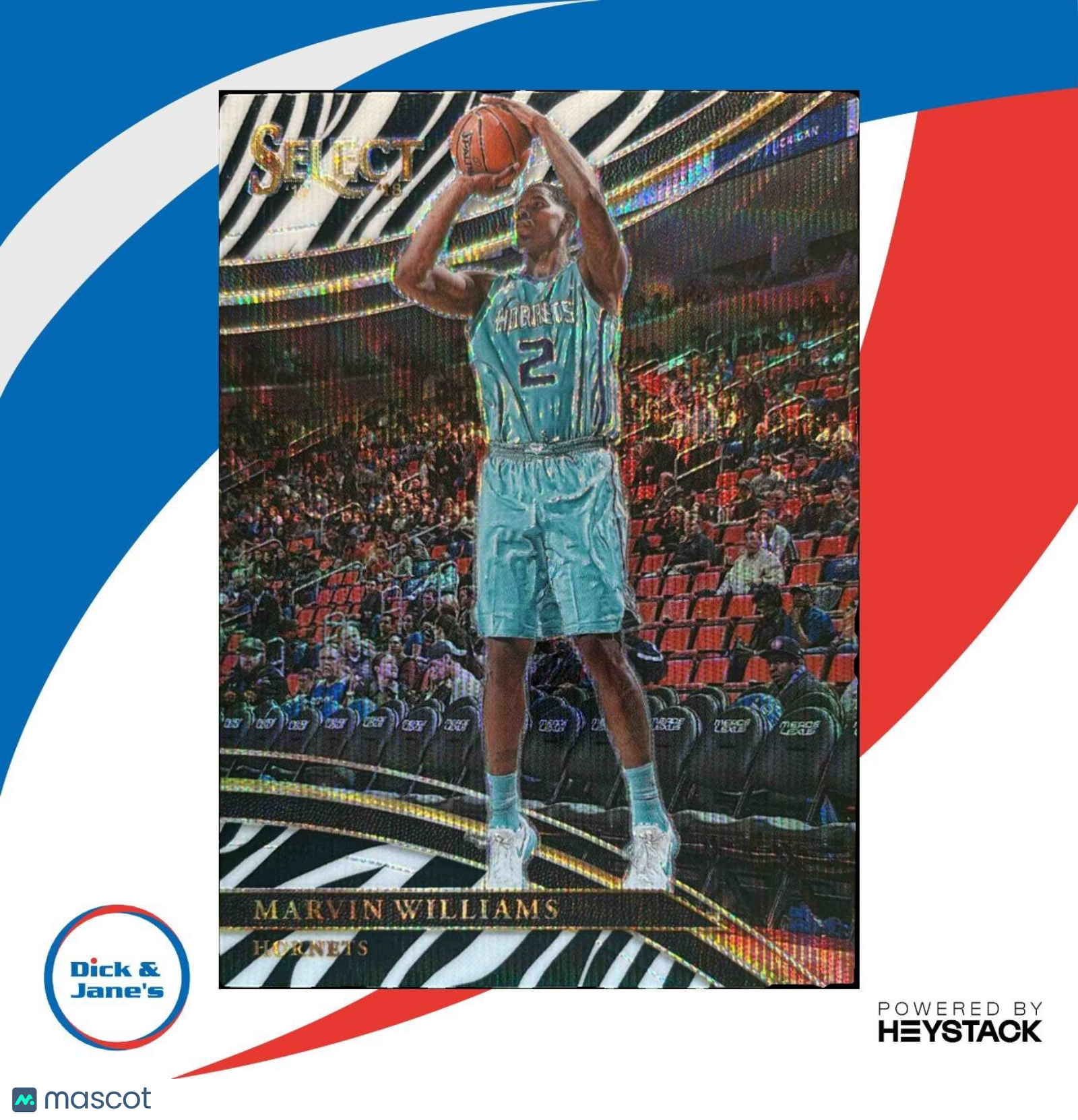 2017-18 Panini Select Marvin Williams Zebra Prizms #250 Courtside Hornets