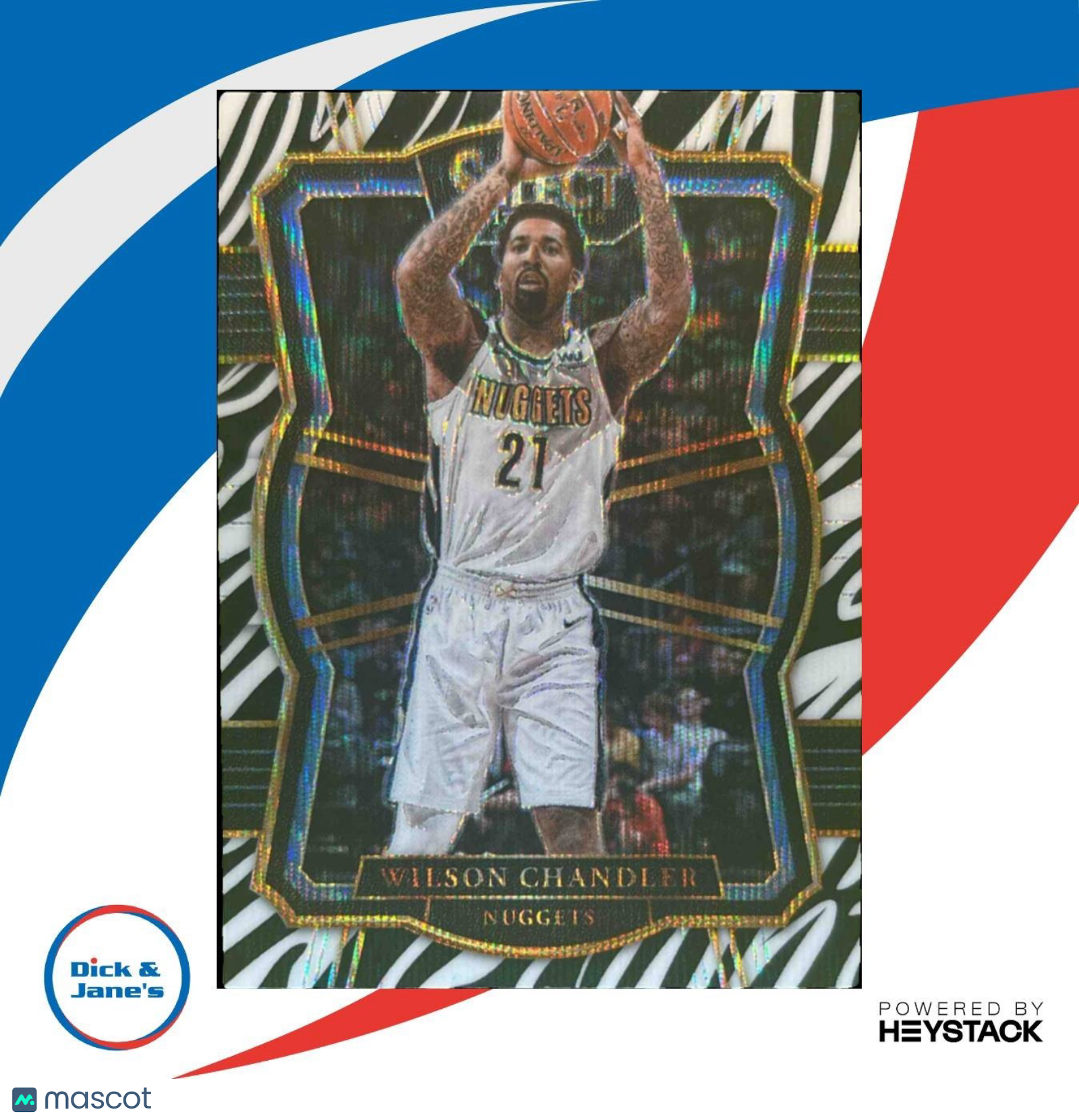 2017-18 Panini Select Wilson Chandler Zebra Prizms #178 Denver Nuggets