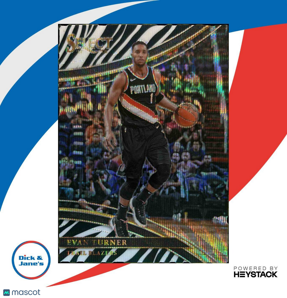 2017-18 Panini Select Evan Turner Zebra Prizms #227 Courtside Trail Blazers