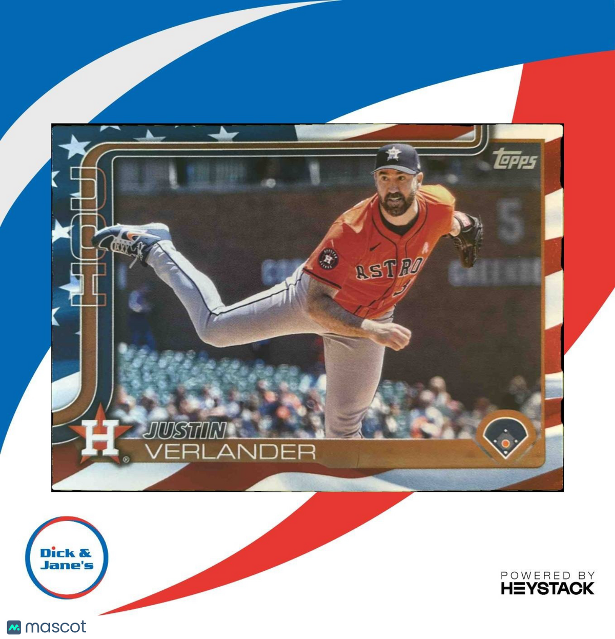 2025 Topps Justin Verlander Independence Day 42/76 #118 Houston Astros