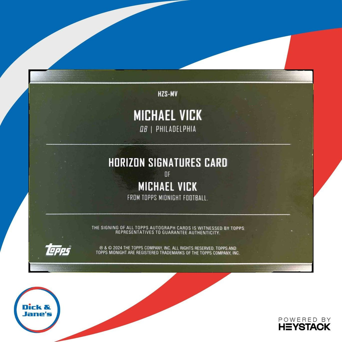 2024 Topps Midnight Michael Vick Horizon Signatures Auto Philadelphia Eagles