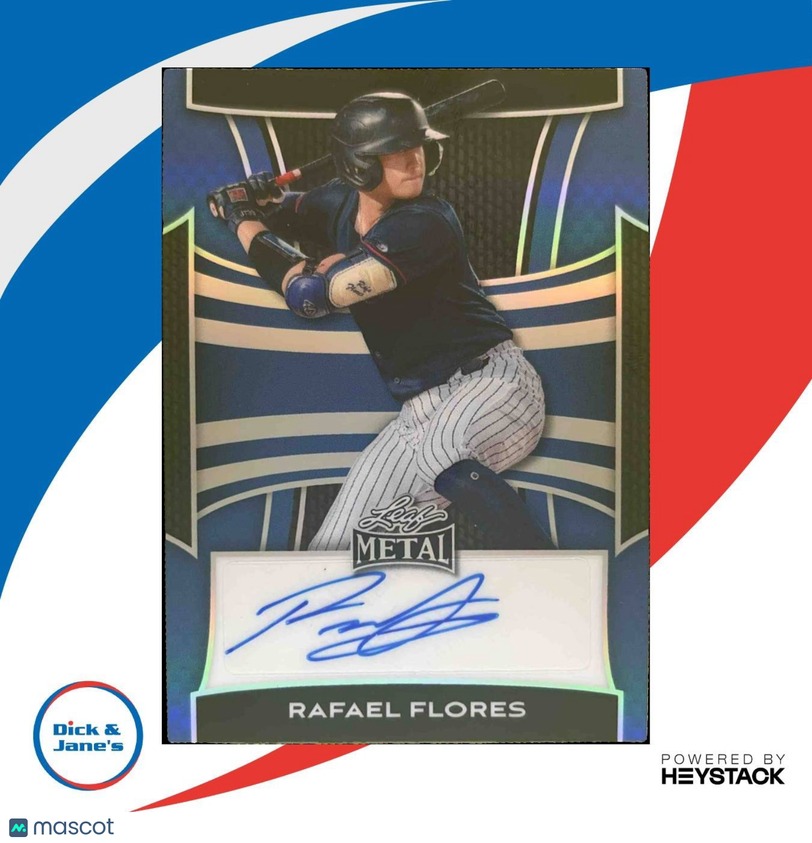 2025 Leaf Metal Rafael Flores Auto Prismatic Blue 5/25 #BA-RF1
