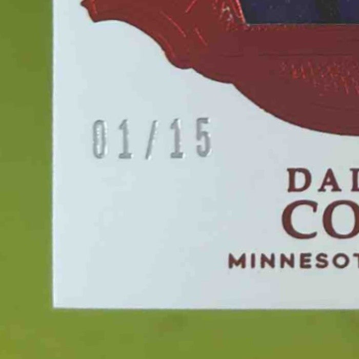 2017 Panini Flawless Dalvin Cook Signature Gloves Ruby /15 MEM Auto RC Vikings